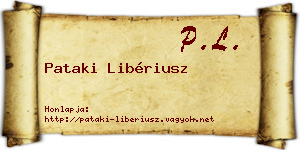 Pataki Libériusz névjegykártya